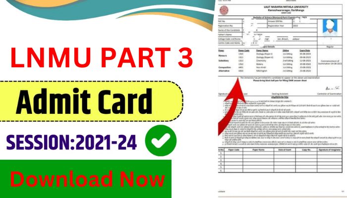 LNMU Part 3 Admit Card 2021-24